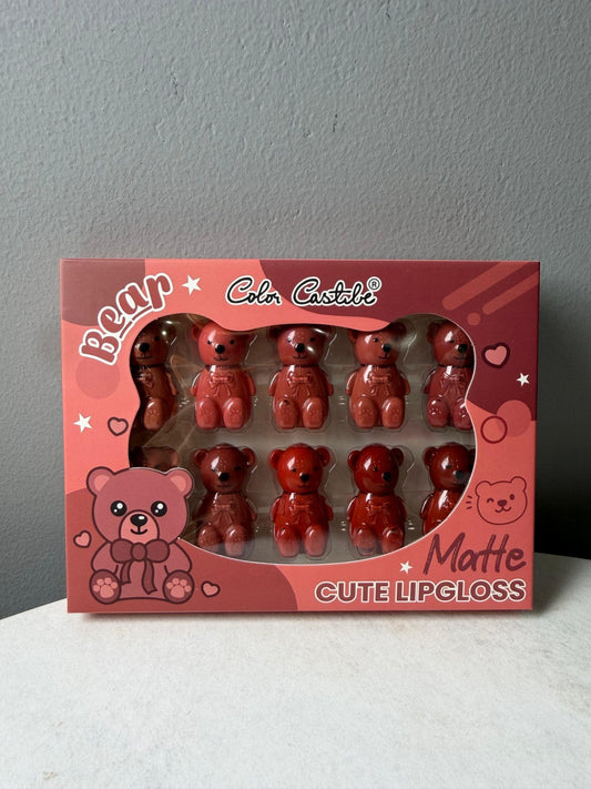 Color Castle Bear Style Matte Lip Gloss 10 in 1 Pack