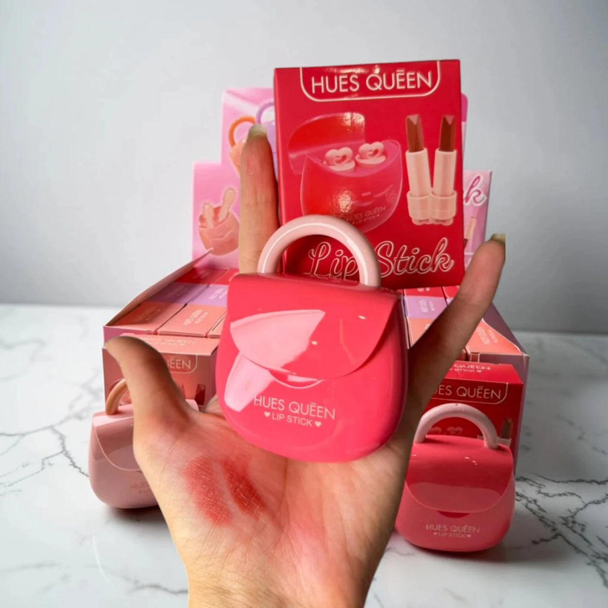 Hues Queen Bag Shape Hydrating Lipstick — 3 Shades | COD Available - The Effect Online