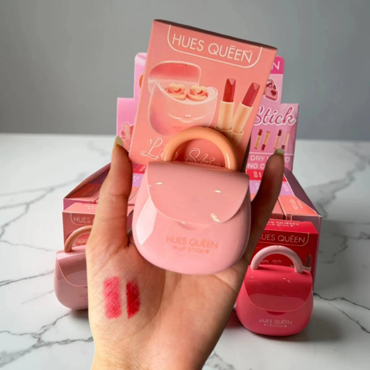 Hues Queen Bag Shape Hydrating Lipstick — 3 Shades | COD Available - The Effect Online