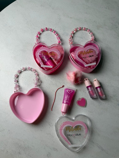 Mocallure Melinda Heart Shaped 3 in 1 Lip Gloss Set