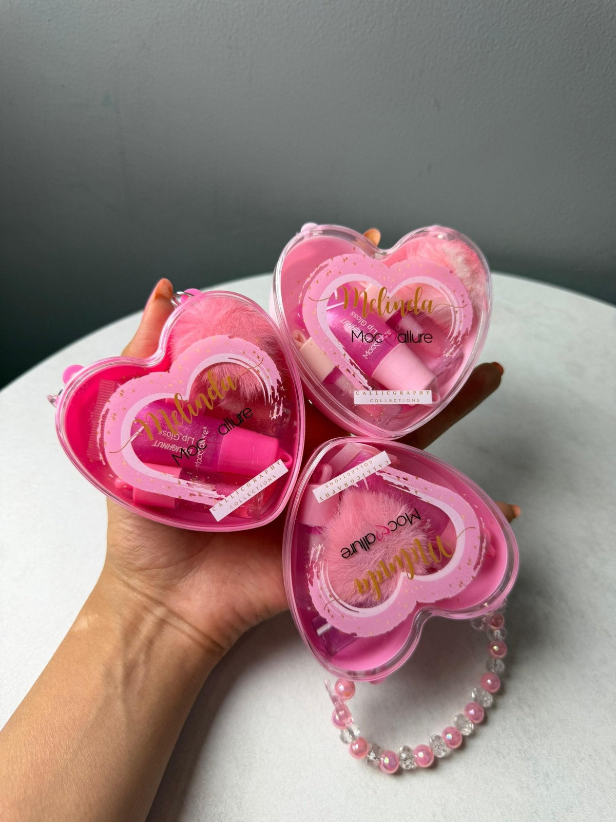 Mocallure Melinda Heart Shaped 3 in 1 Lip Gloss Set